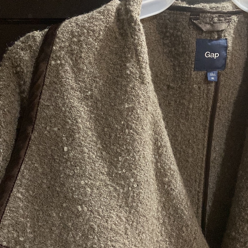 Gap Women’s Teddy Bear Sweater Cardigan Brown Jacket with pockets size XL Coat - Picture 2 of 7